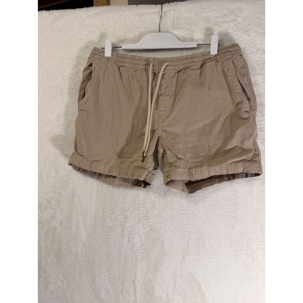 Goodthreads  Mens Khaki Chino Shorts Elastic Waist Drawstring Tan  Size L